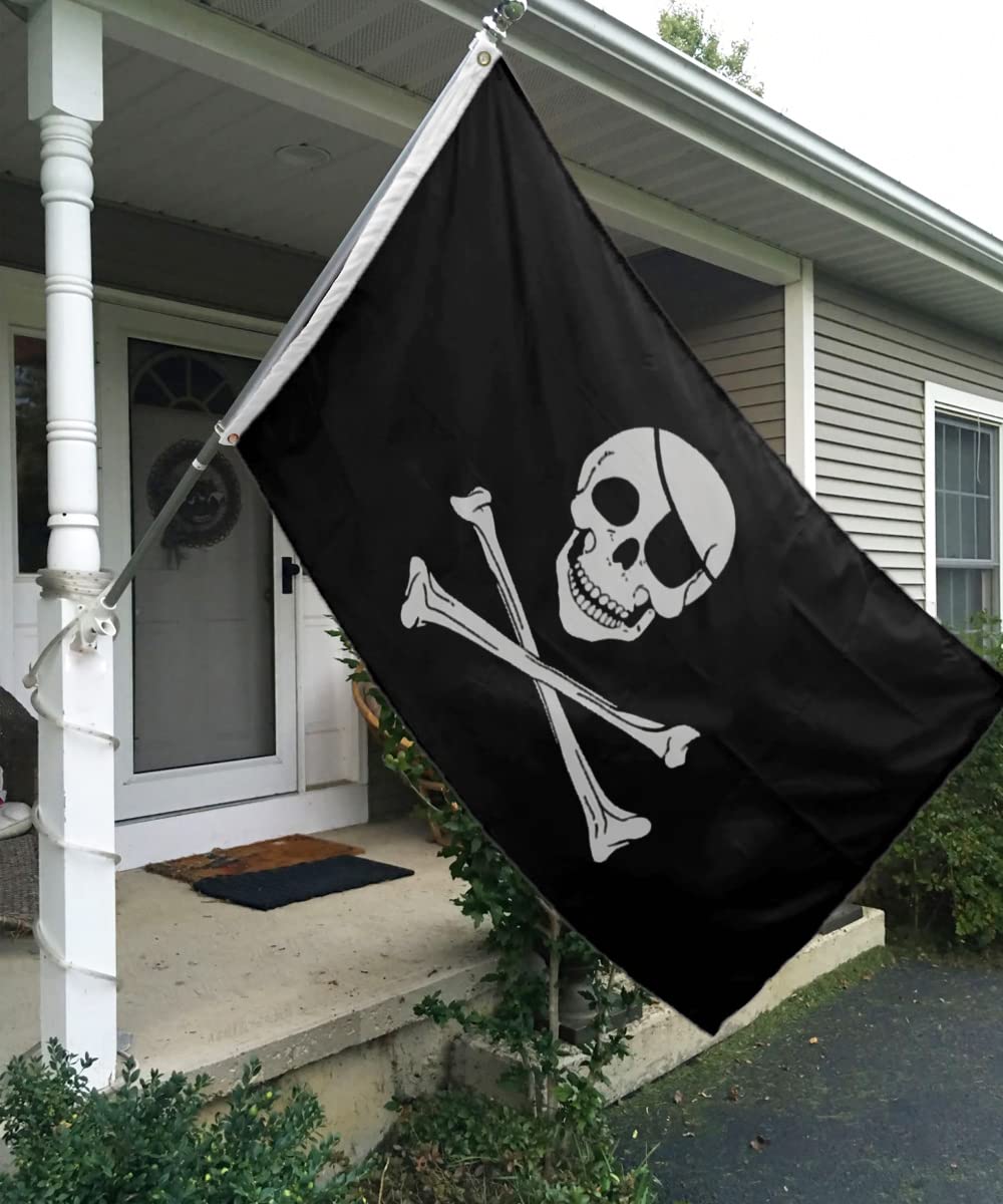 Piratenflagge Jolly Roger 7,6 X 12,7 Cm – Doppelseitig, 3-lagig, Mit 2 Ösen Für Mast Oder Auto