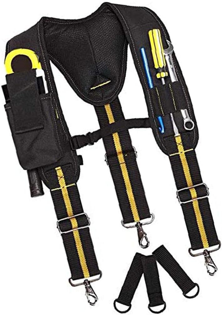 Outil Bretelles Ceinture matelassée robuste réglable multi-support lombaire Pochettes pour Carpenter électricien professionnel durable outil industriel pour