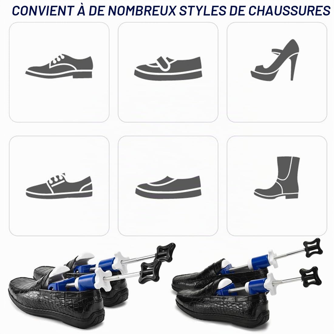 Shoe Stretcher Lot de 2 embauchoirs avec chausse-chaussures pour homme et femme