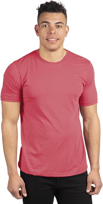 Next Level Mens Satin Label Front Cover Stitch T-Shirt