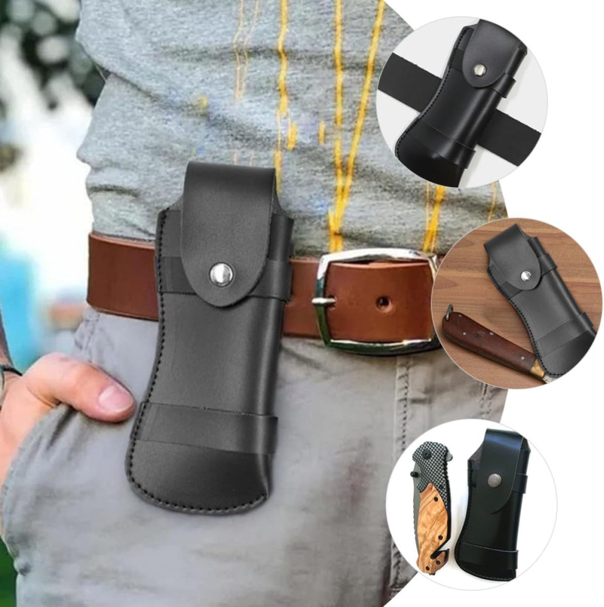 Cutter Guard PU Leather Belt Carrier for Chef Outdoor Bbq Use image 5