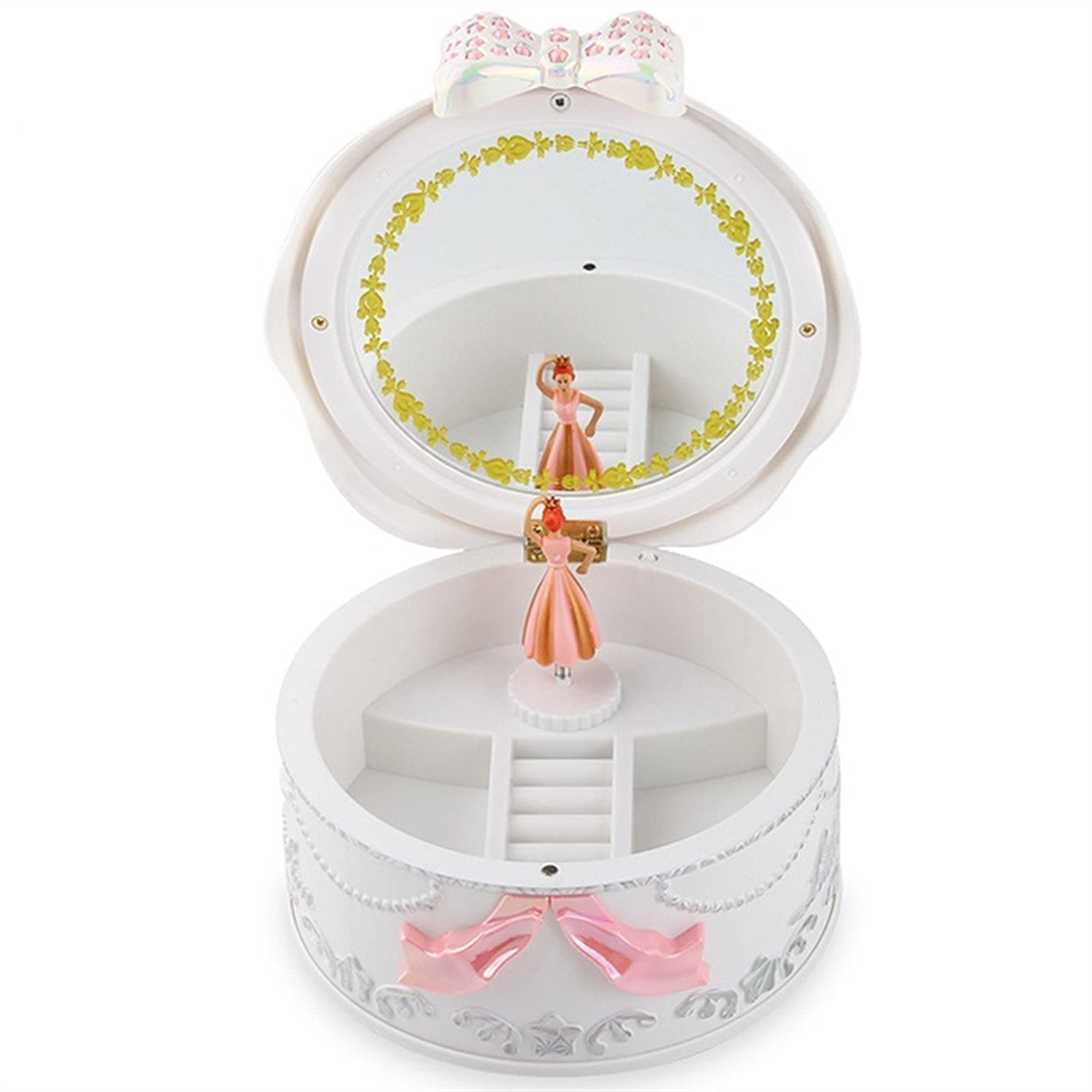 Caja de Musica Chica Música Joyería Caja Bailarina Spinning Gramófono Juguete Regalo de Cumpleaños for niños(Pink)