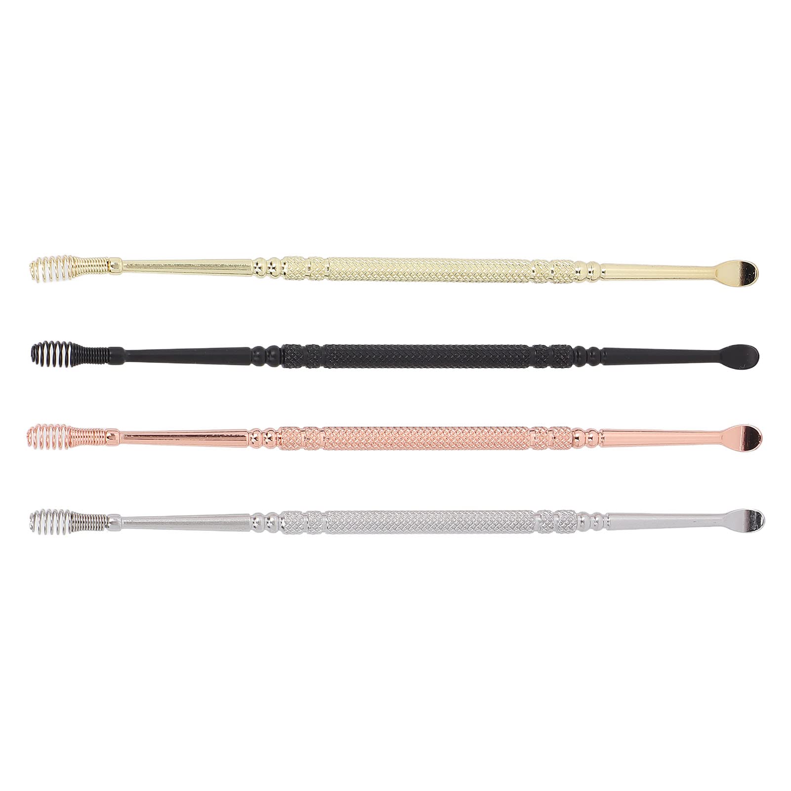 Set 6 Cucchiai Per Cerume In Acciaio Inox, Doppia Estremità, Colore Oro Rosa, Igienici E Riutilizzabili