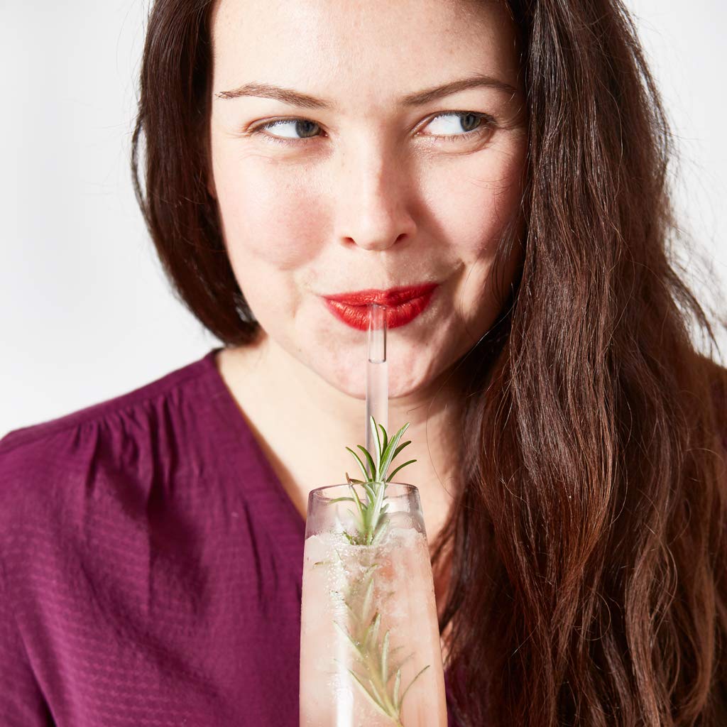 Halm Glass Drinking Straws Reusable Sipper, 20 Pieces Straight 30 cm + Plastic-Free Cleaning Brush Dishwasher Safe - Image 4