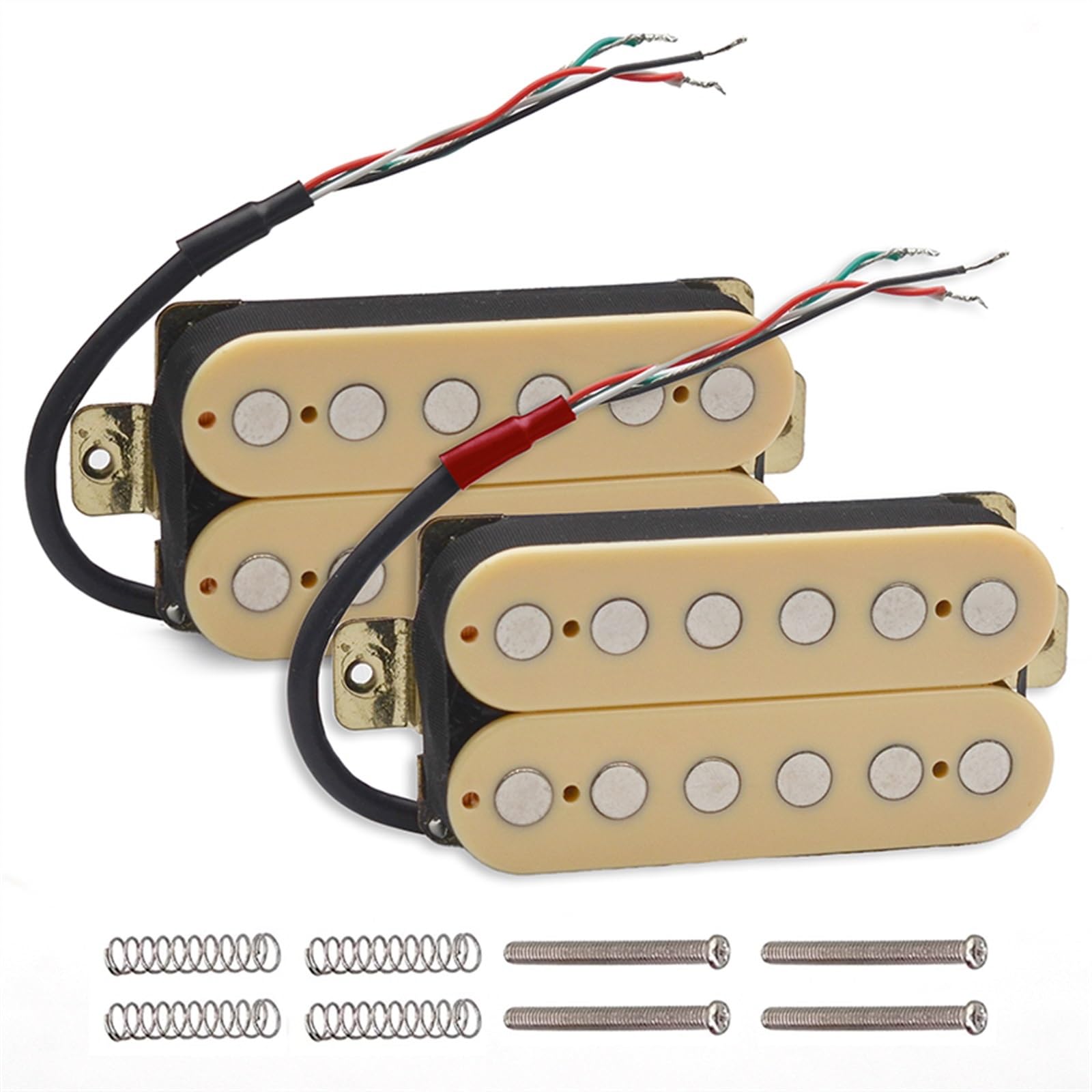 Gitara Elektryczna Humbucker Big Pole Piece Podwójna Cewka Magnes Ceramiczny Przetwornik Gitarowy Z 4 Przewodami Gitary Elektrycznej Części Zamienne (Color : Set)