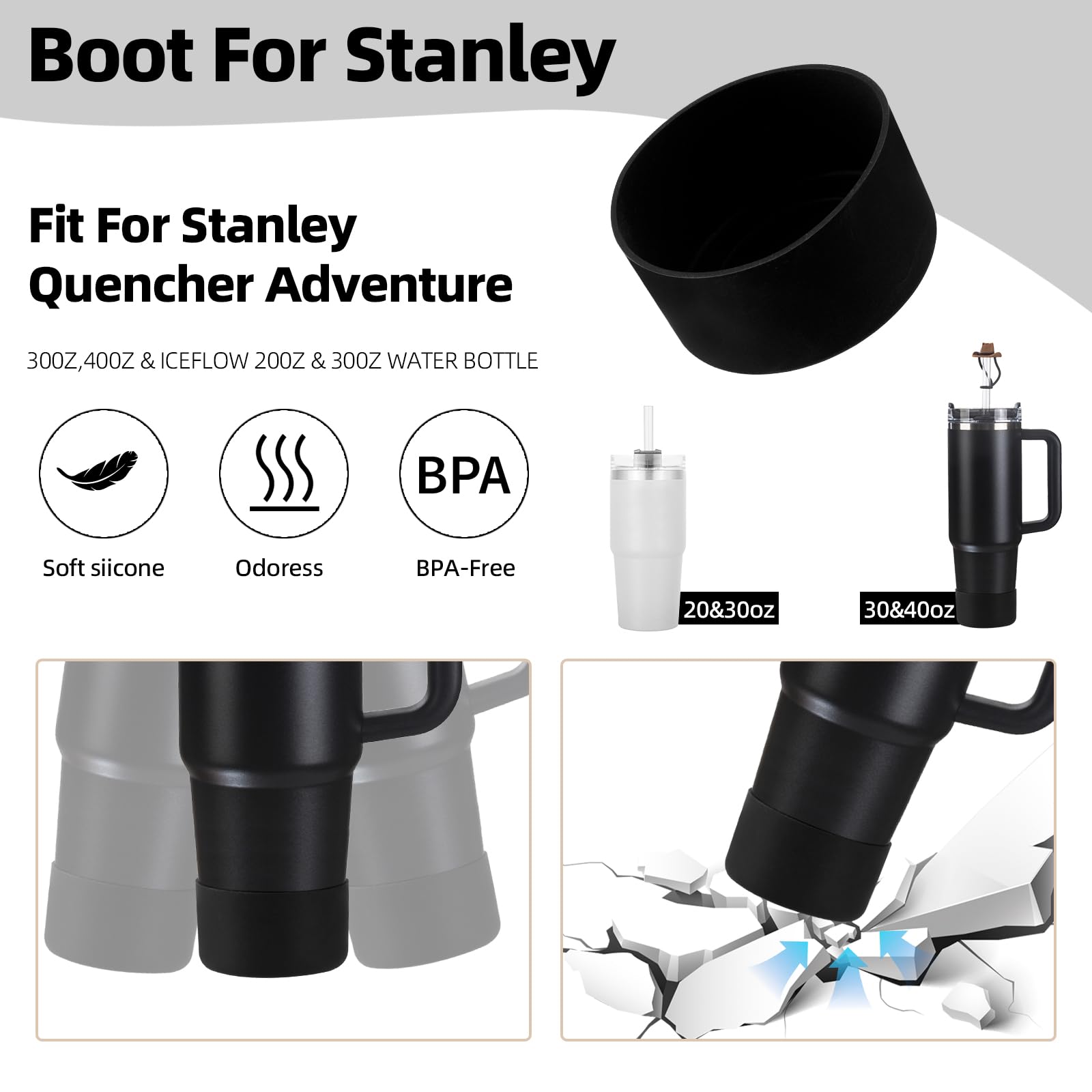 Accessoire Gourde Stanley Capuchons Pailles Silicone ZOSIX - Lot De 6 Bouchons Compatibles Tasses Stanley 10mm Anti-poussière Silicone Alimentaire