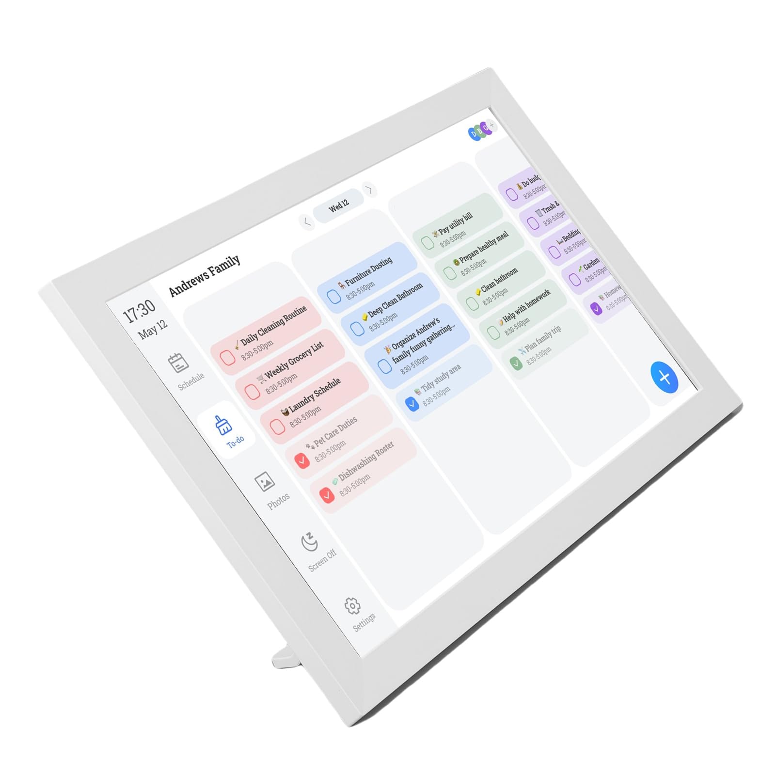 FTVOGUE Calendario Digitale Intelligente da 10,1 Pollici, Pianificatore Familiare con Schermo LCD IPS con Display Touch per le Faccende Quotidiane e la Gestione delle attività