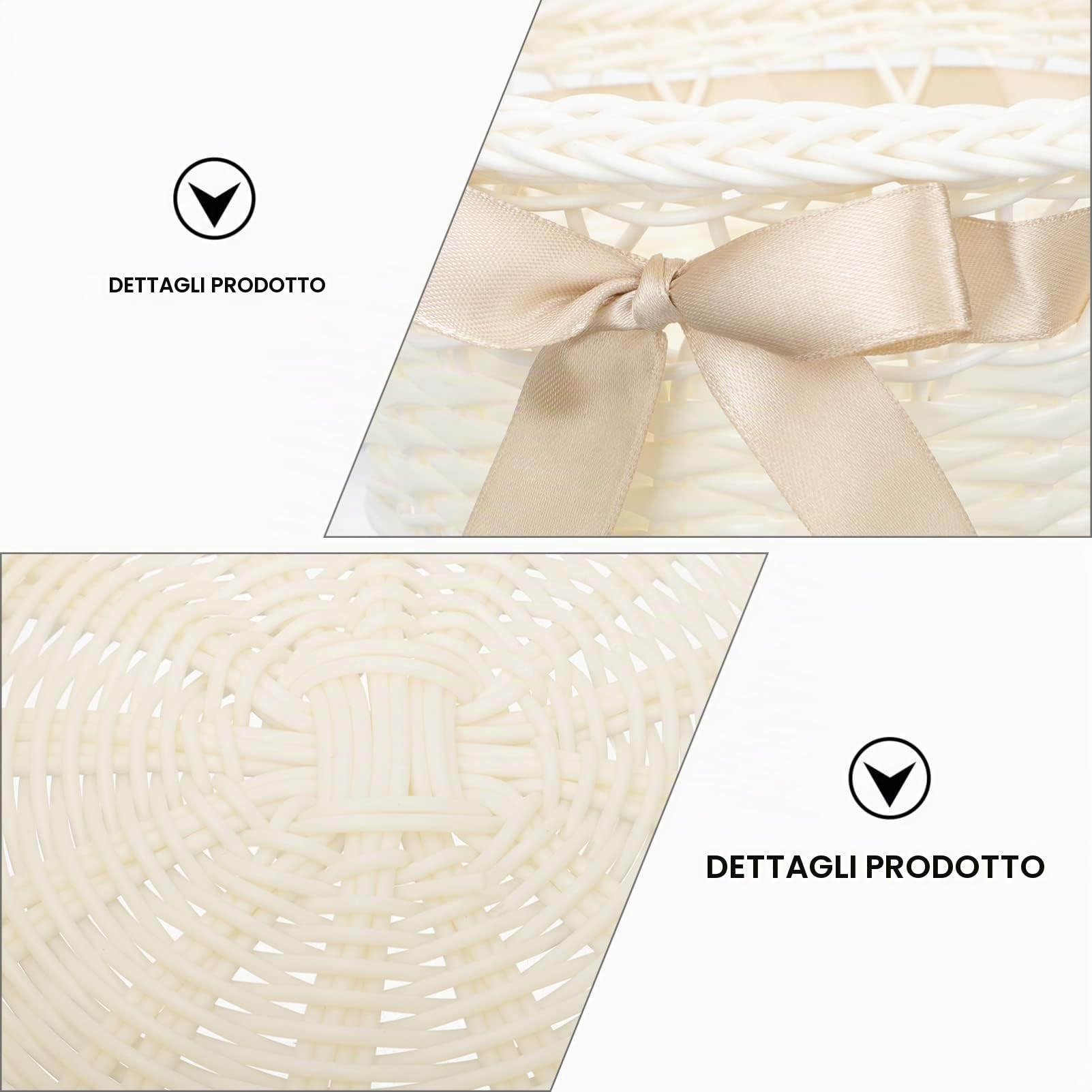 Toyvian Cesto Per Fiori Di Matrimonio Cesto Intrecciato Con Manico Da Sposa Da Matrimonio