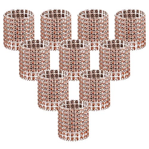 Image of Accmor 100pcs Napkin Rings, Champagne Napkin Rings Buckles for Table Decorations, Wedding, Dinner, Party, DIY Decoration