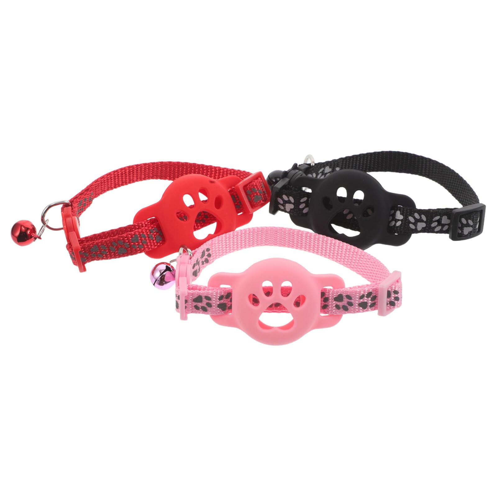 Collares reflectantes para gatos TOYANDONA con cascabel y banda de silicona suave en pack de 3 piezas