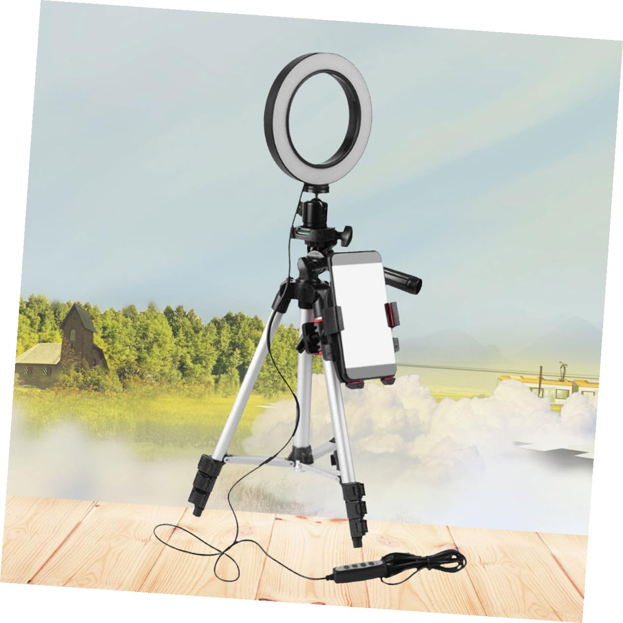 OUNONA Luce Ad Anello Led Per Selfie Supporto Per Telefono Treppiede Illuminazione Dimmerabile Per Video Streaming Trucco e Fotografia Notturna