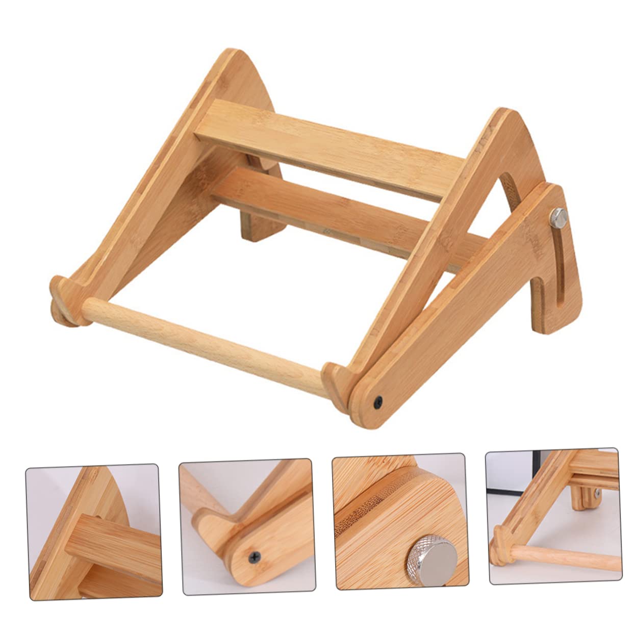 Scrivania Portatile per Laptop in Legno Altezza Regolabile, Design Cavo e Angoli Arrotondati, Supporto Ergonomico Antiscivolo per Casa e Ufficio