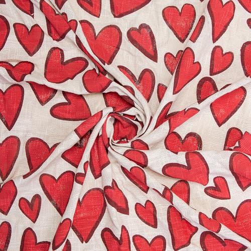 Image of Handmade Cotton Heart Print Hand Block Sofa Throw Blanket for Couch and Car 50x70 Inches - Best for Gifting Propose (Multi-Color 09)