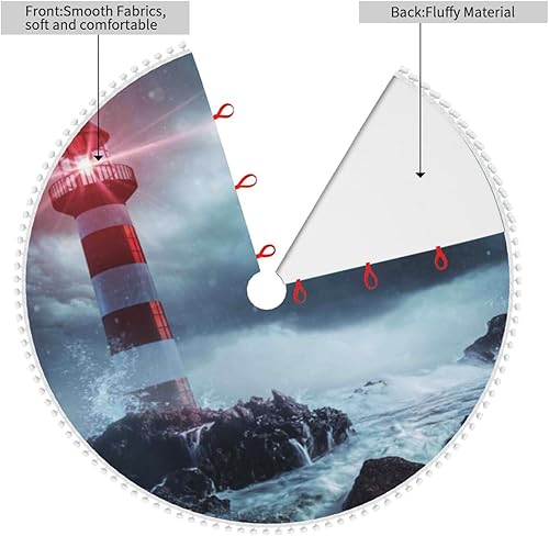 Vista 67 de Falda blanca para árbol de Navidad Let's Go Travel de 30 pulgadas con pompones esponjosos para árbol de fiesta navideña Vamos a viajar