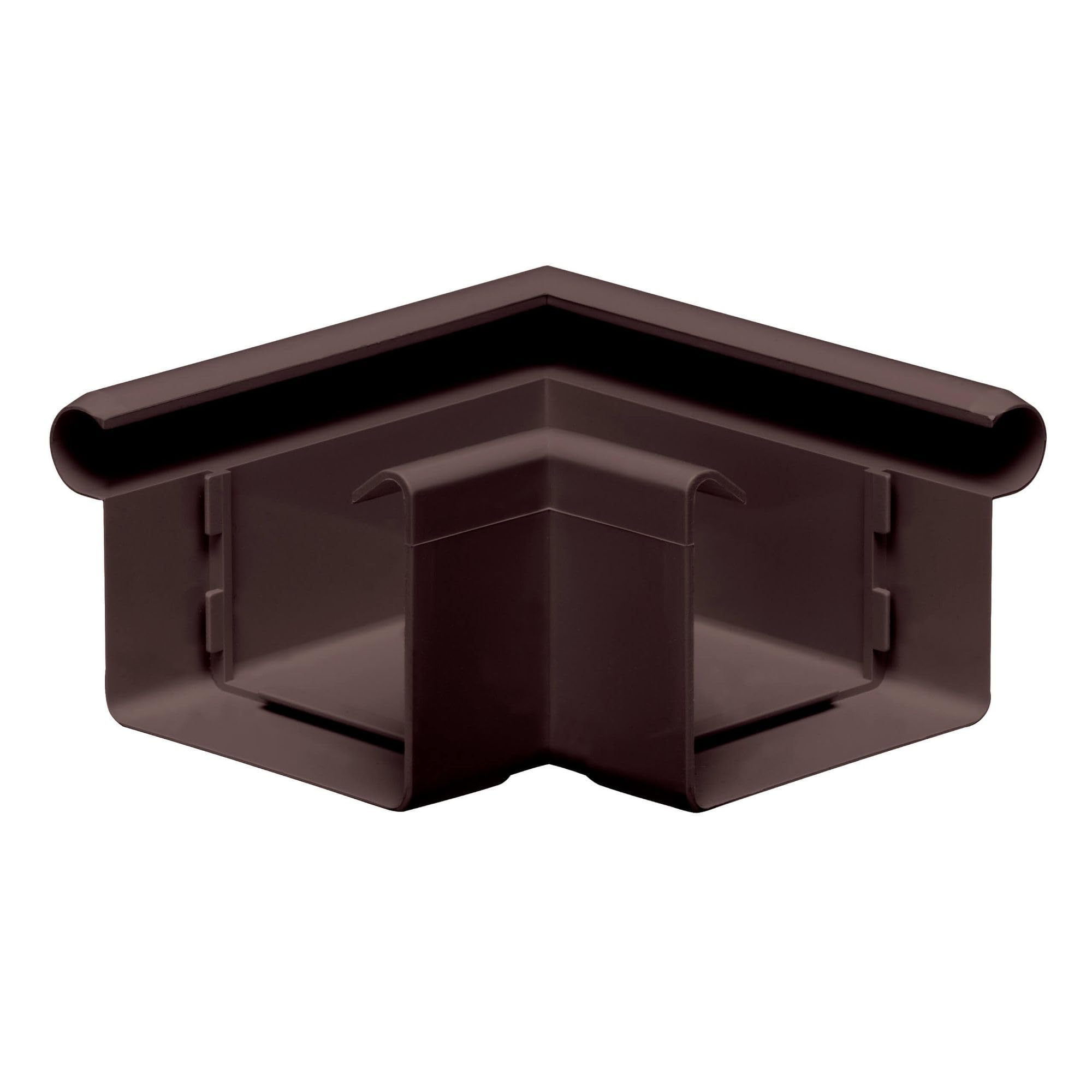 INEFA Gutter Angle 90 Degrees Box-Shaped External Angle, PVC 68mm Dark Brown Bead Outside, Connecting piece Gutter Accessories, Made in Germany