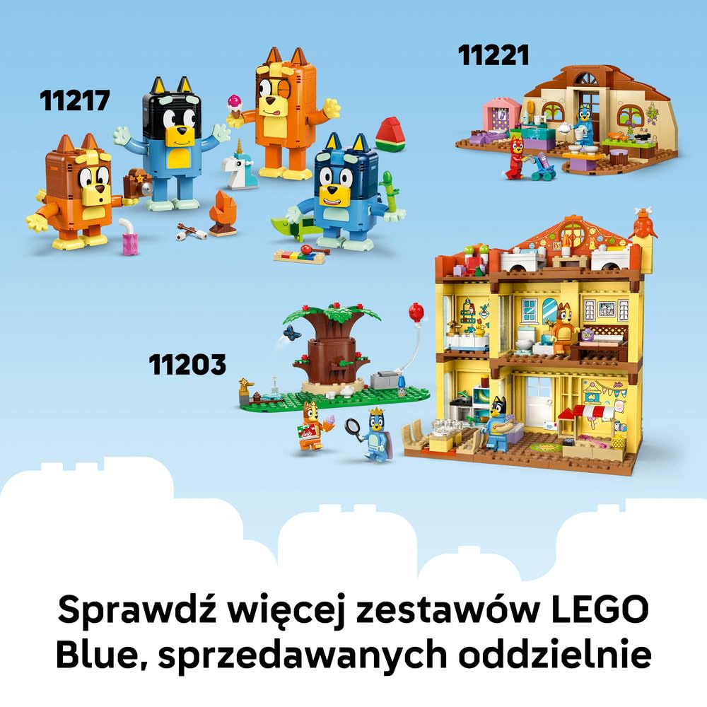 LEGO Blue Babunie z Bingo i Blue, zabawka konstrukcyjna dla dzieci, zestaw z samochodem, ogrodem i postaciami z serialu, pomysł na prezent dla chłopca i dziewczynki od 4 lat 11216