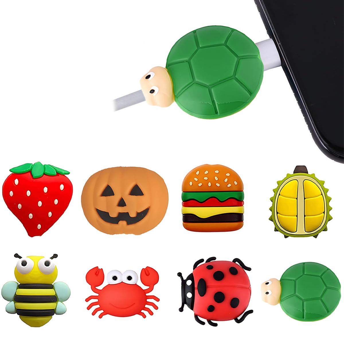 Ins Korea Cute Cartoon Animal Charger Cable Protector For Original Iphone USB Cable Organizer Winder Cable Holder Soft Silicone - 44 - View #6