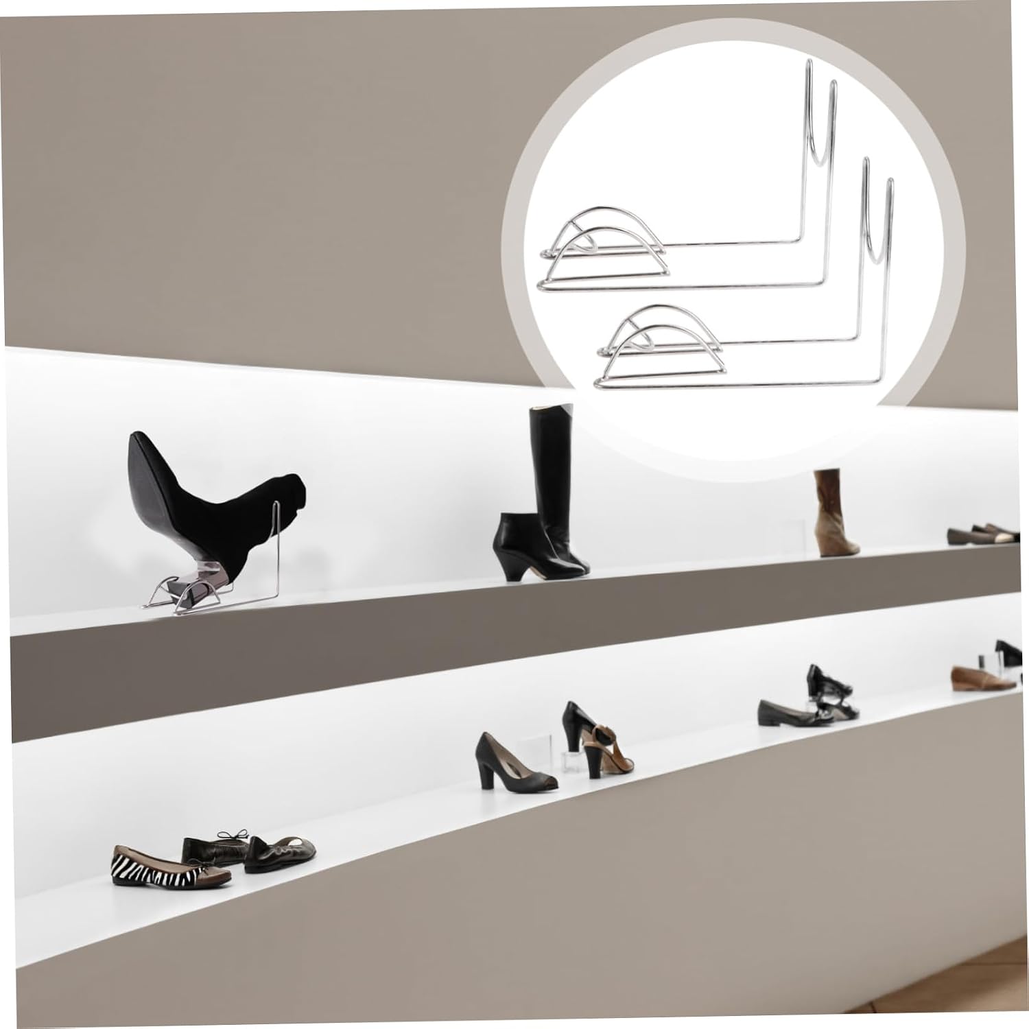 Shoe Rack for Entryway Stainless Boot Rack Boot Displaying Stands Shoe Storage Organizing Stand