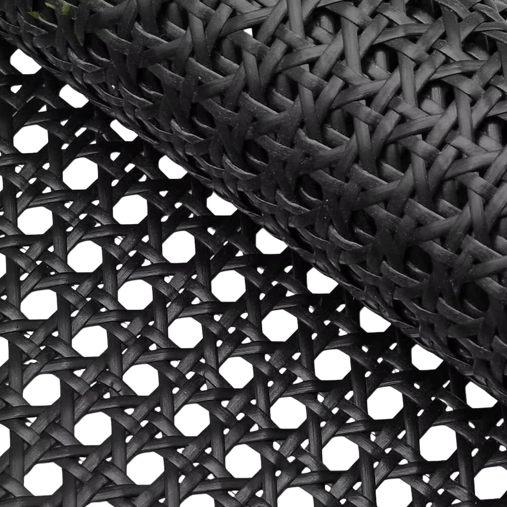 Premium Black PVC Rattan Cane Webbing Roll, Pre-Woven Synthetic Mesh Sheet for Chair, Cabinet, Basket, DIY Projects - Durable All-Weather Cane Mat (36x18 Inch)-picture-31