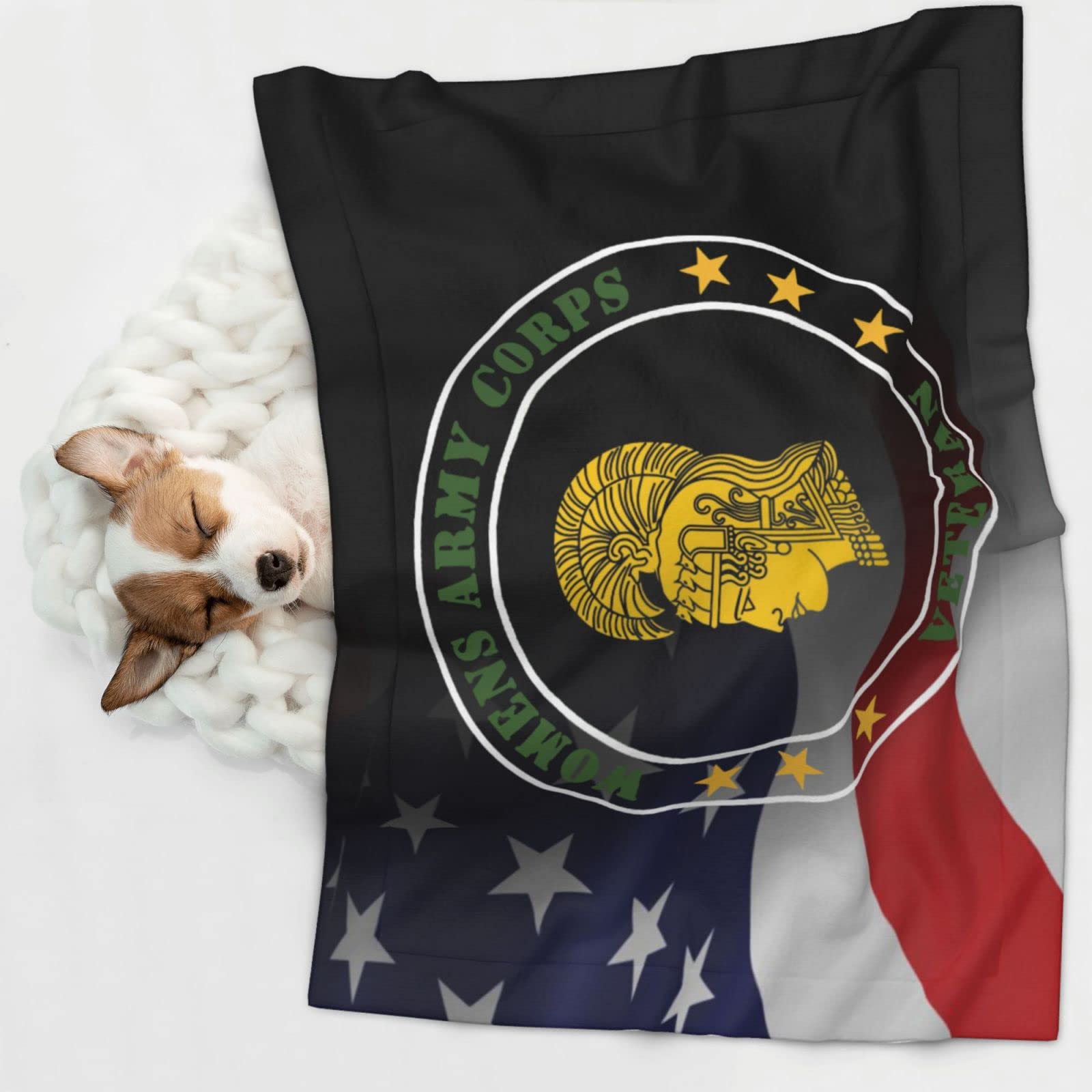 Womens Army Corps Veteran Soft and Cozy Pet Blanket for Dogs and Cats - Versatile and Comfortable Large