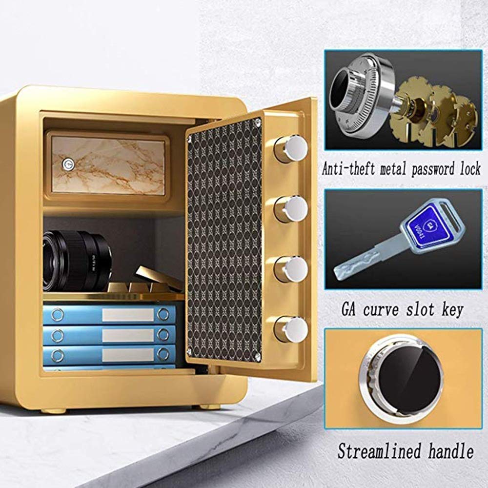 Caja fuerte de seguridad, caja fuerte de acero de alta seguridad, caja fuerte compacta pequeña y resistente para caja fuerte de pared en casa u oficina