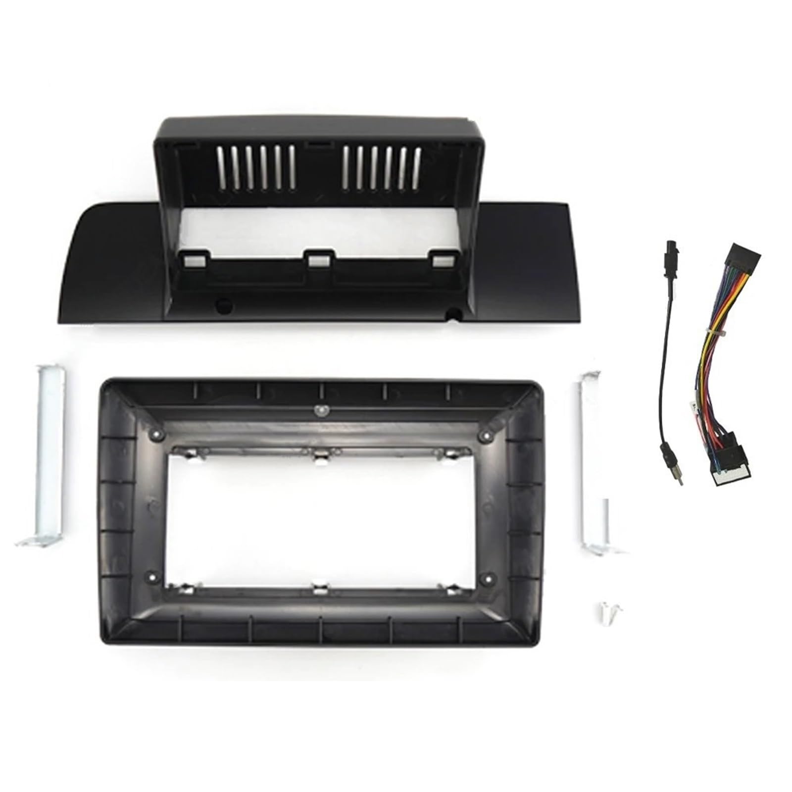 JKELPV Car Radio Frame Kit Fit For BENZ S CLASS 1991-1998 2 Din Head Unit Panel Dash Trim 10.1Inch Car Radio Fascias Radio adapter(Frame LOW CABLE)