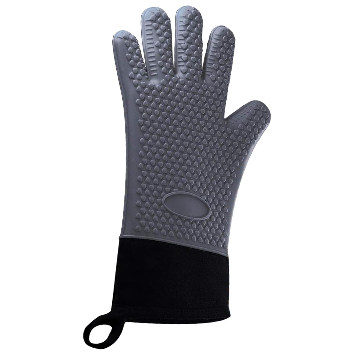 Safety Work Gloves, 1Pair Premium Oven Heat Resistant Anti-scalding Thick with Inner Cotton Layer Forearm Protection for Microwave Cooking Grilling Fireplace(Grey)
