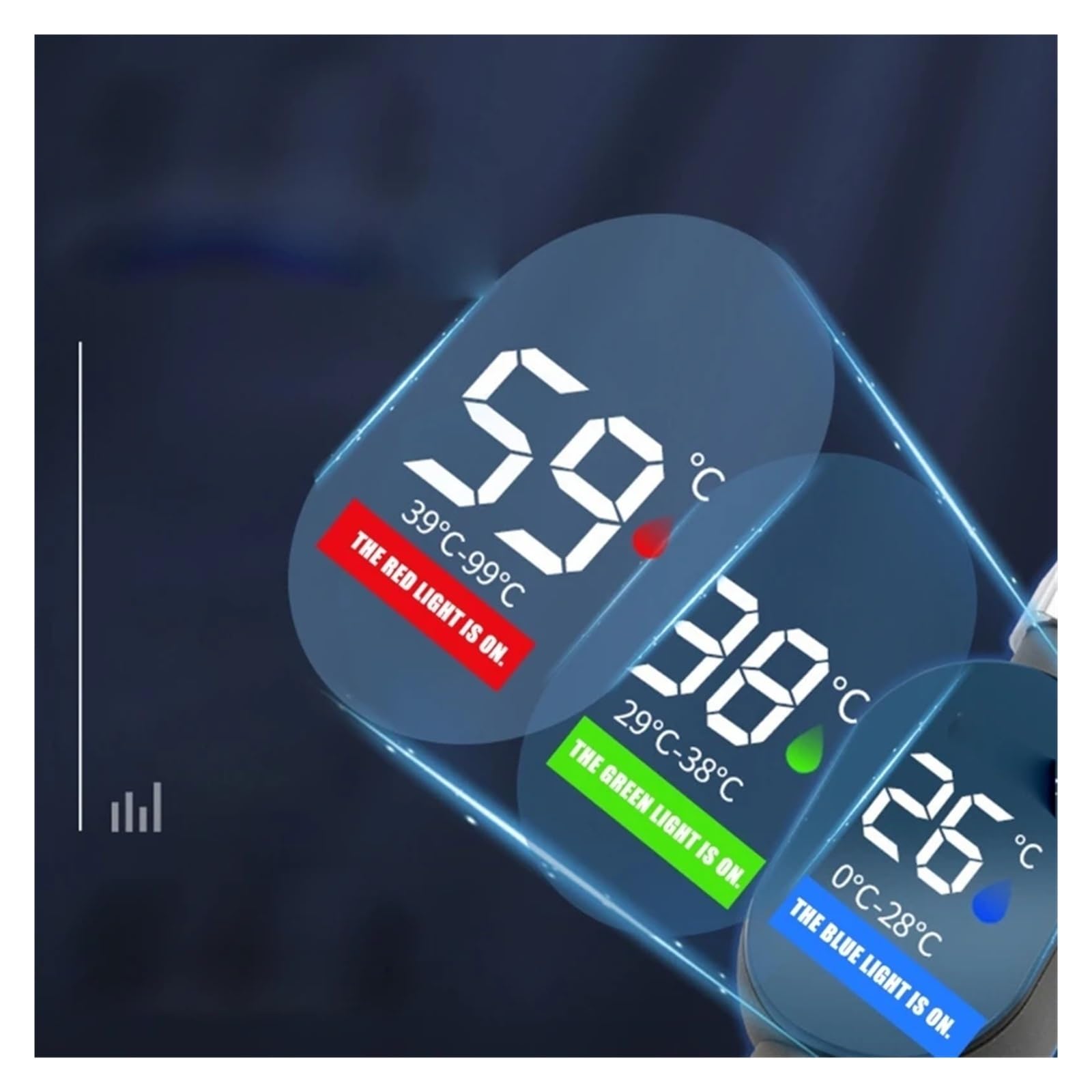 Termometro a LED per doccia. Misuratore intelligente a temperatura 'acqua for il bagno dei bambini con ampio schermo LED, accessorio da bagno di facile installazione Display digitale della temperatura