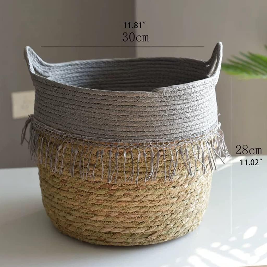 Sterose Hand Woven Rattan Plant Basket Indoor Outdoor Storage Flower Pot Planter Container Decoration