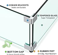 Vista 6 de Skyflame Kit de sartén lineal de acero inoxidable para hogueras y protector contra viento de vidrio para hogueras de 36 x 11.5 pulgadas
