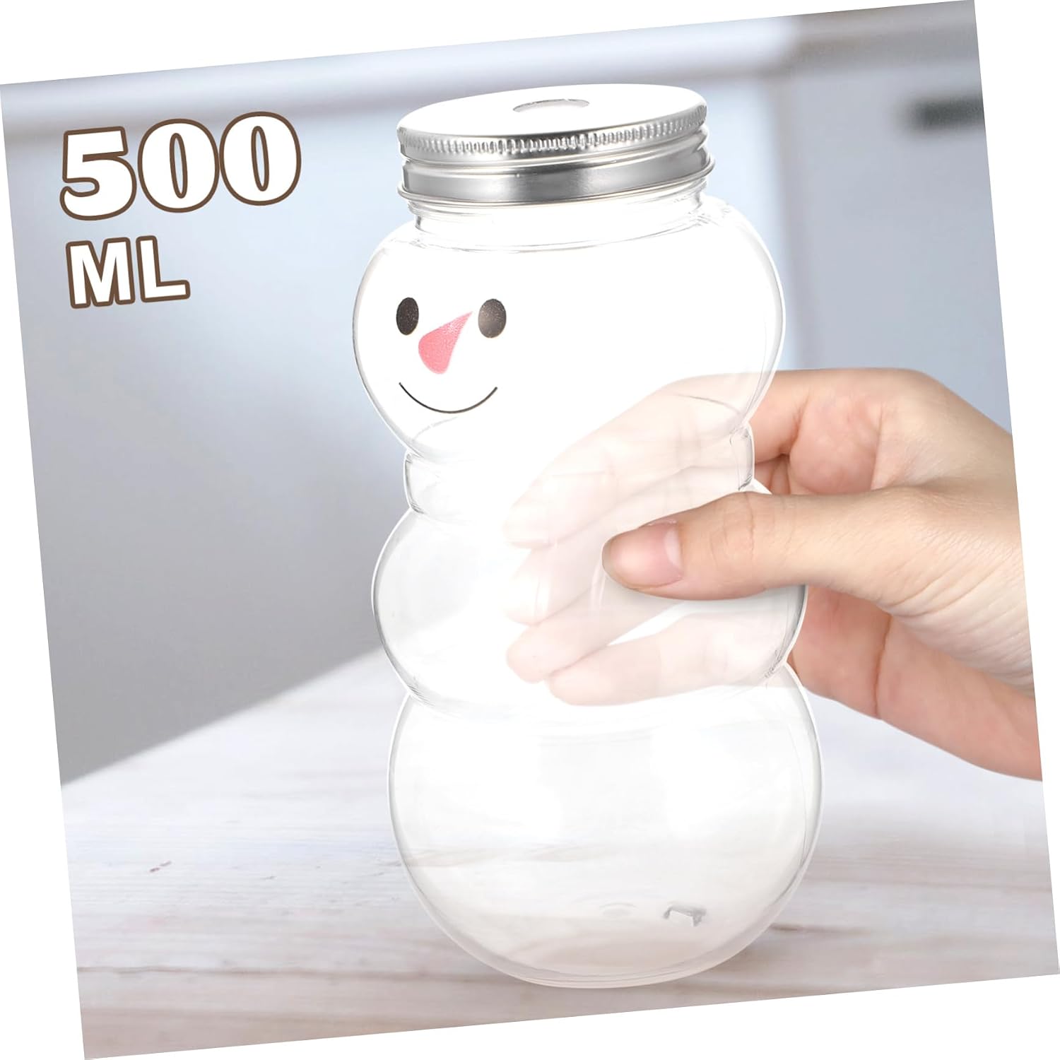 CHILDWEET 10pcs Adorable Christmas Beverage Bottles Sealed Juice Containers Lid for School Holiday Wrapping