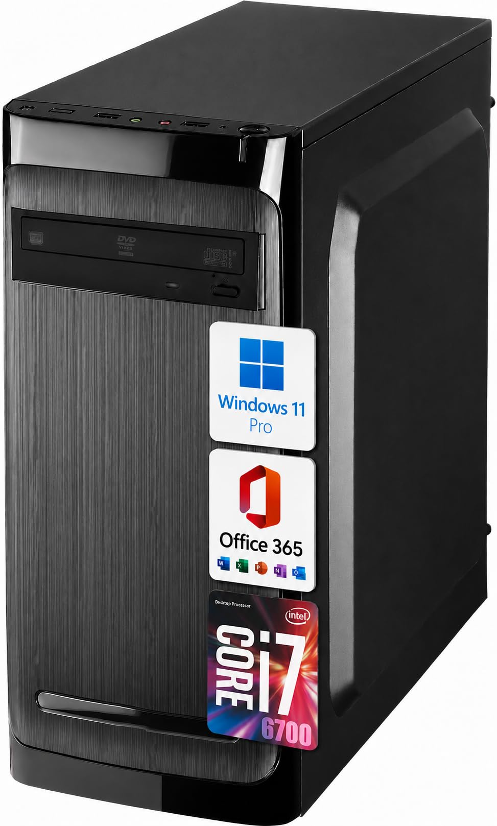 Desktop-PC, komplett einsatzbereit • Intel Core i7-6700 • 32 GB RAM DDR4 • 512 GB SSD • Windows 11 Pro • Office 365 • WiFi • DVD