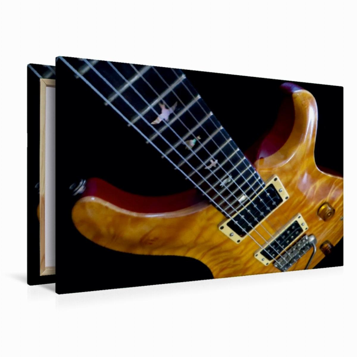 Premium Textil-Leinwand 120 x 80 cm Quer-Format Old Rock Guitar | Wandbild, HD-Bild auf Keilrahmen, Fertigbild auf hochwertigem Vlies, Leinwanddruck von Renate Bleicher