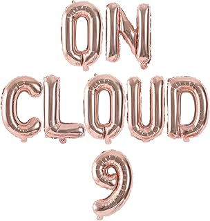HAIOPS On Cloud 9 Balloons Banner for 9 Years Old Birthday Party Decoration Girl 9th Party Supplies