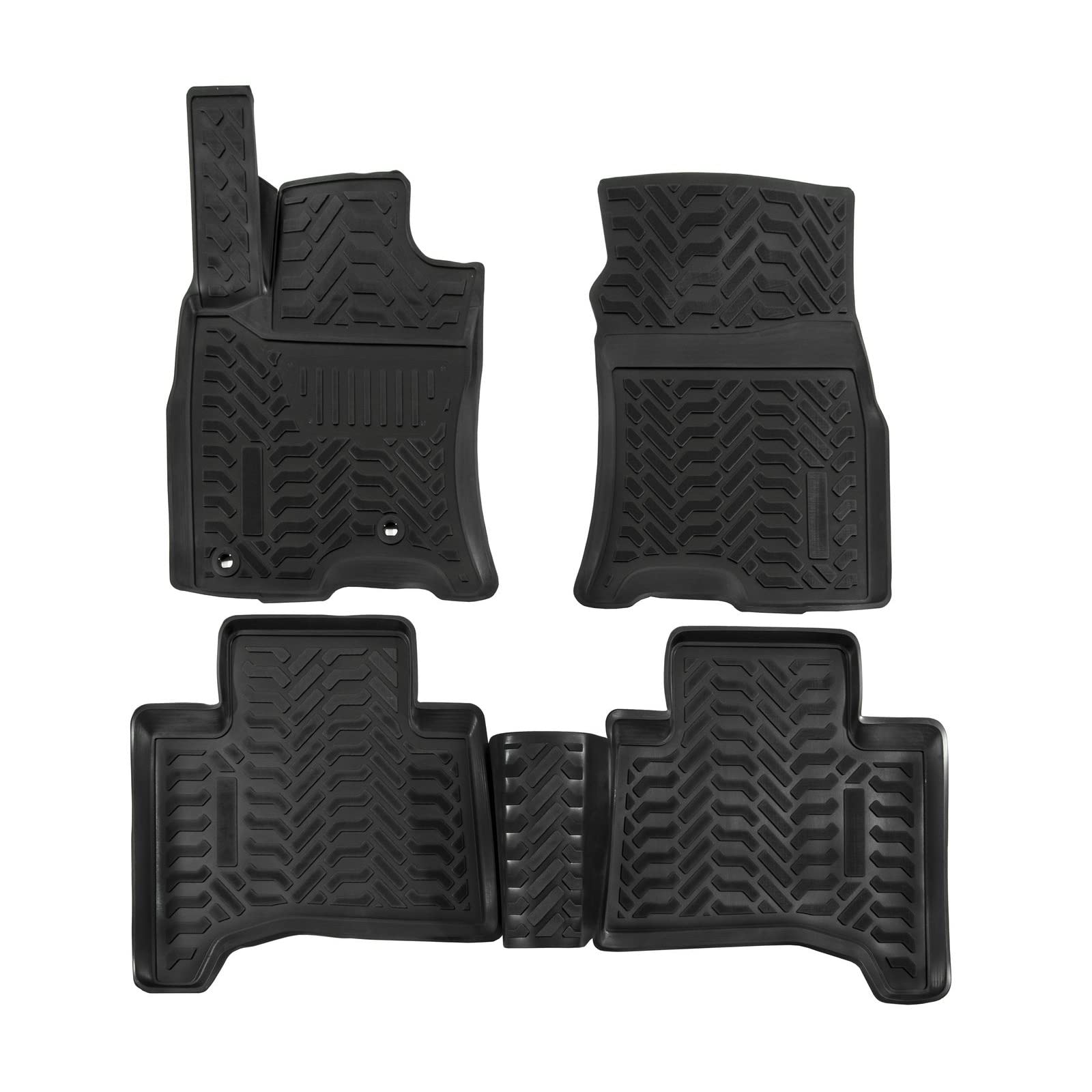 J&J AUTOMOTIVE 3D Tapis de Sol en Caoutchouc sur Mesure pour Toyota Land Cruiser J120 2003-2009, Premium, Bord Haut, Noir, Antidérapant, Toutes Saisons