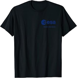 ESA Shirt, European Space Agency Schrift Solid Brust Logo T-Shirt