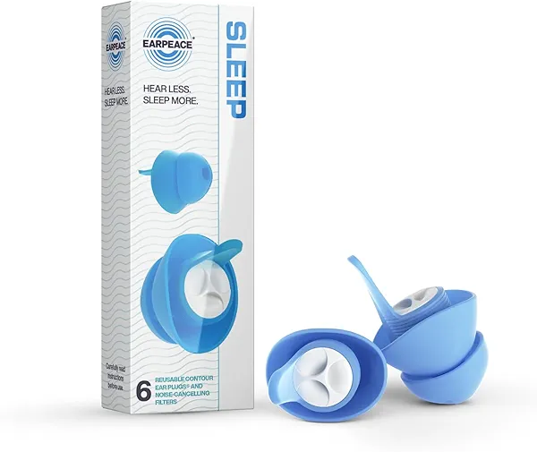 EARPEACE Ear Plugs for Sleeping - Noise-Reduction Earplugs with Soft Silicone for Sleep and Night Comfort - Noise Cancelling up to 30dB, Sound Reduction Sleep Earbuds - 3 Sets, Standard Size With Case