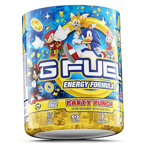 G Fuel Party Punch Game Changing Elite Energy Powder, Sharpens Mental Focus And Cognitive Function, Zero Sugar, Supports Immunity And Mood 9.8 Oz (40 Servings) #TOP1