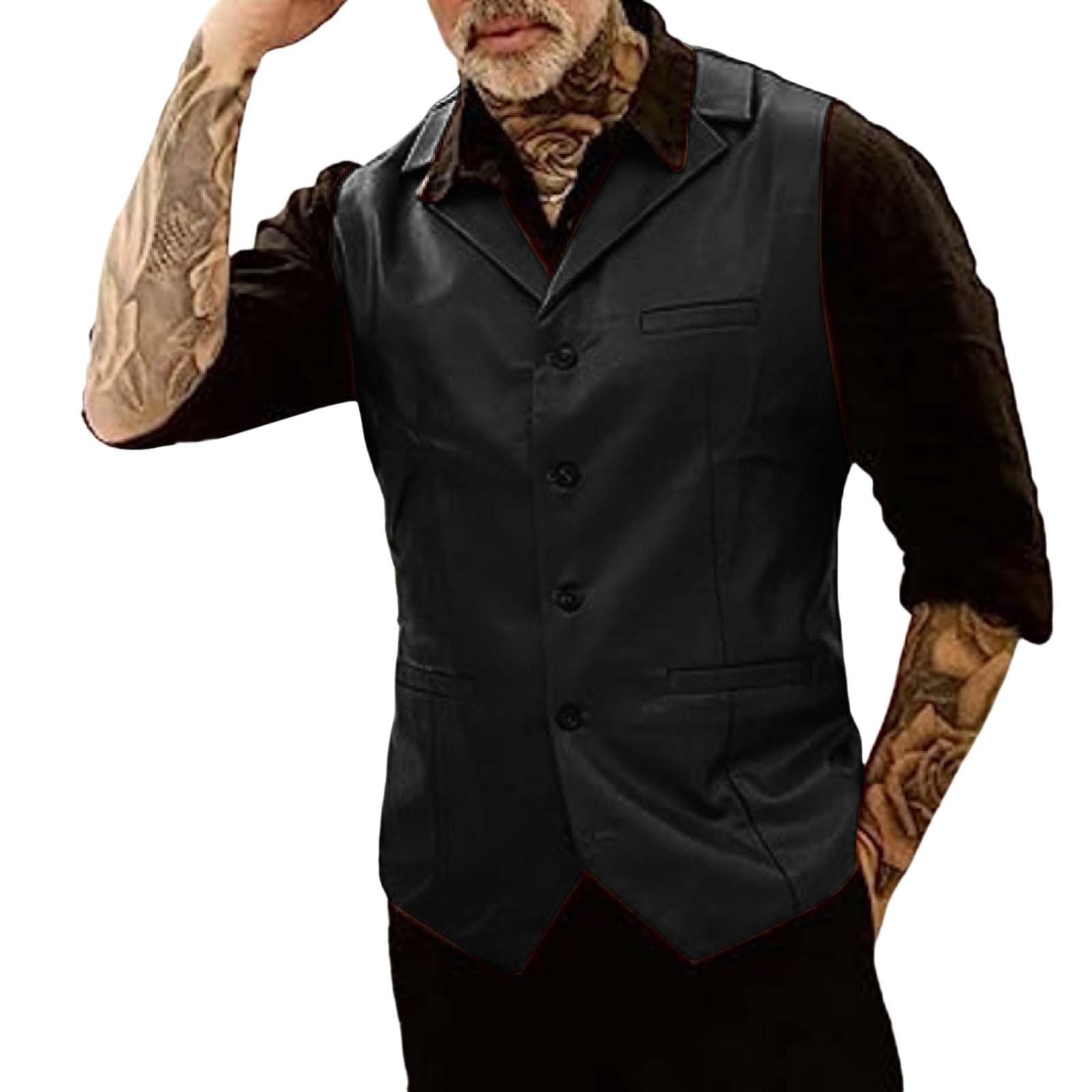 Chaleco de cuero para hombre ideal para citas y salidas casuales urbanas 8
