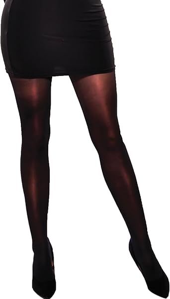 high gloss black opaque tights