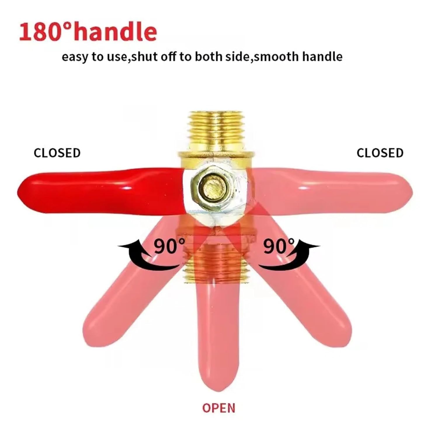 1pcs Brass Barbed Ball Valve 1/8 3/8'' 1/4'' Male FemleThread Connector Joint Copper Pipe Fitting Coupler Adapter 8/10/12mm Hose Barb(1l4M -6mm)