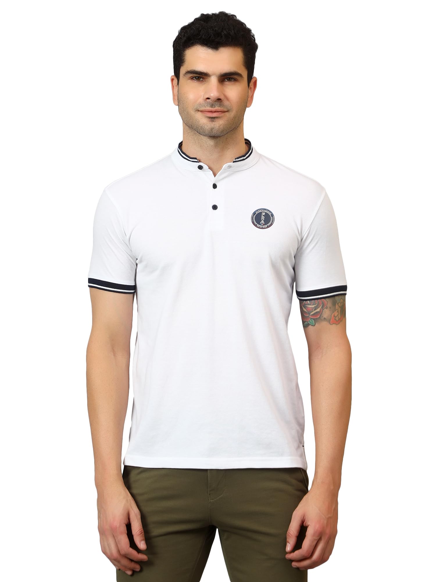 cantabil Regular Fit Solid Polo Neck Half Sleeve Casual T-Shirt for Men | Half Sleeves Polo Neck T-Shirts for Men | Mens Polo Neck Solid T-Shirt (P_MTSH00508)-picture-19
