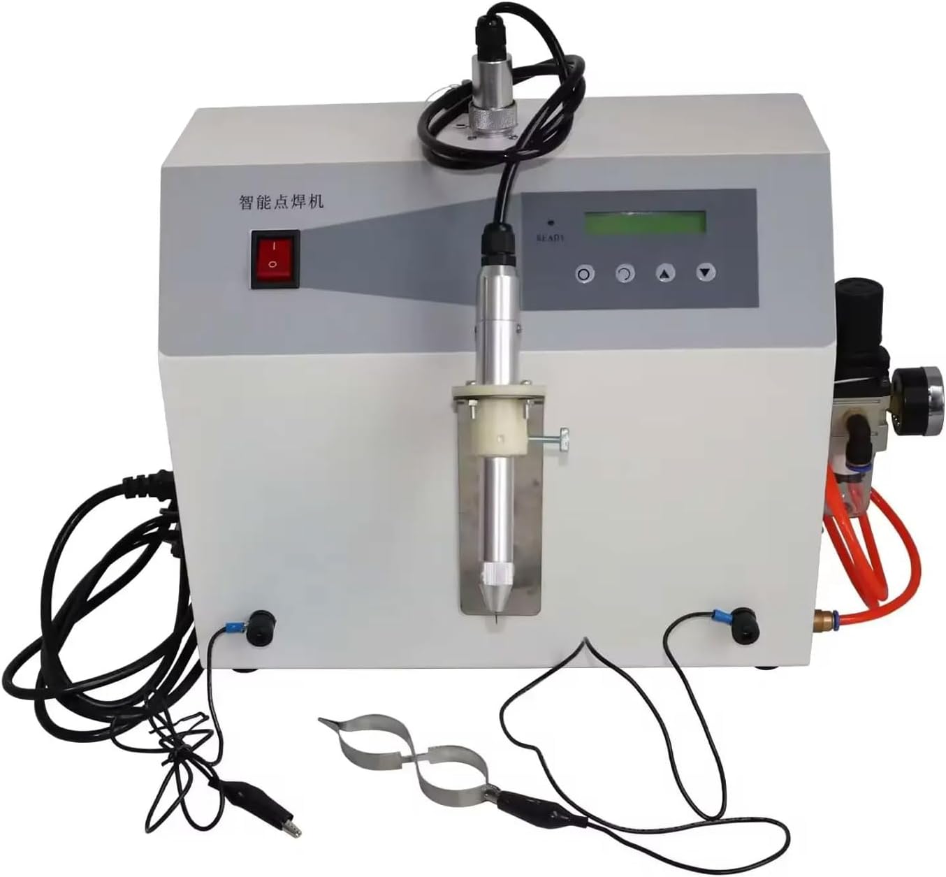 150A Intelligent Spot Welding Machine, 0.6-2.5mm Multifunction Welder with Pressure Gauge, for Platinum, Gold, K Gold, Silver, Copper Wire