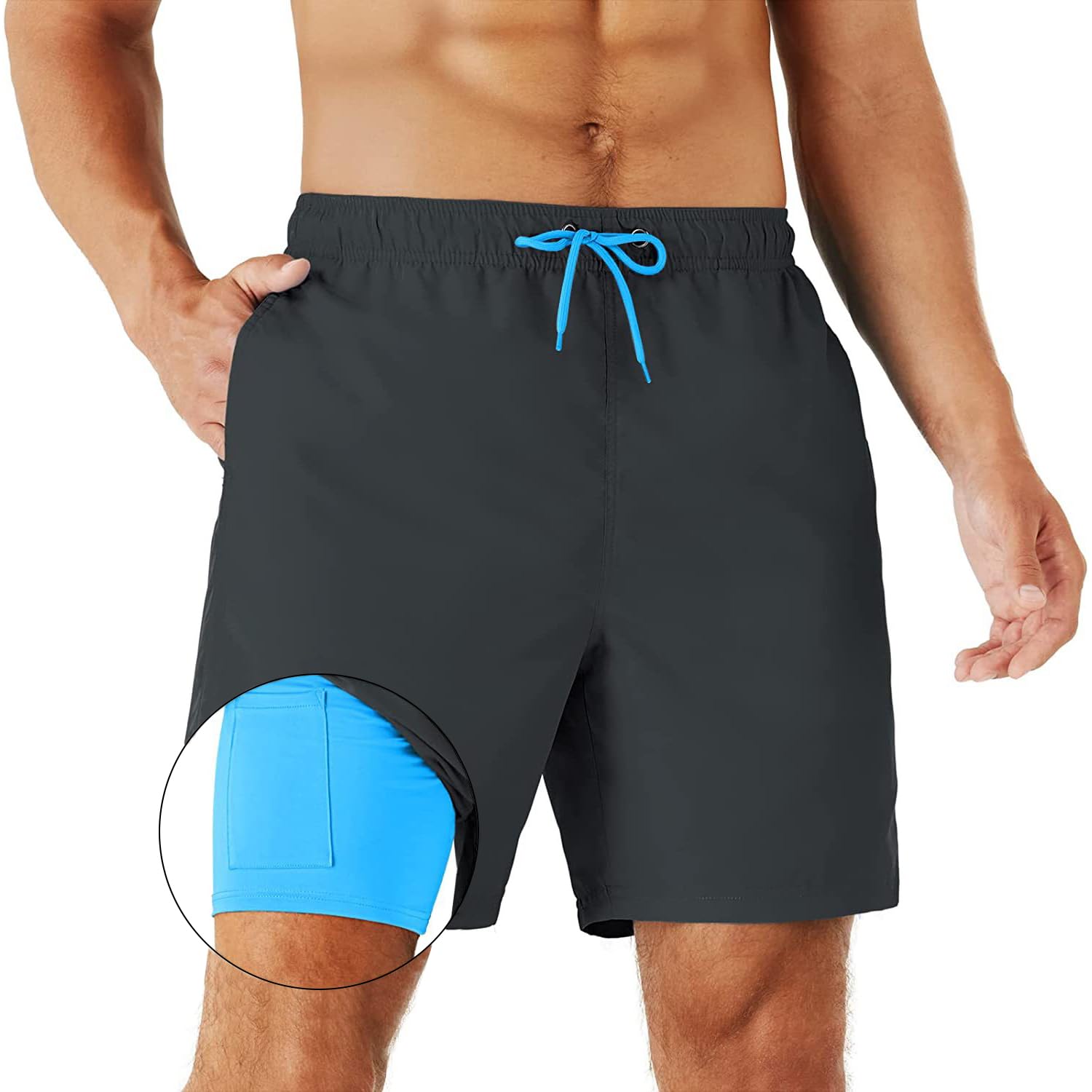 HEROBIKER Mens Swim Trunks Swimming Shorts Quick Dry Trunk with Mesh Lining for Beach Surfing Board