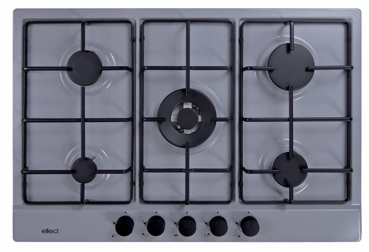 Elleci Piano Cottura Style 75 5 fuochi Granitek 48 Grigio Cemento PGSS75348CB