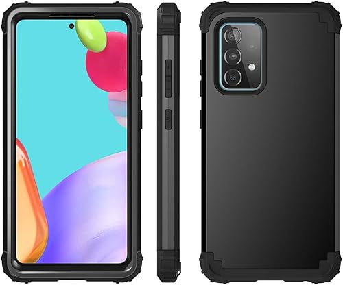 Miniatura 4 de Funda compatible con Samsung Galaxy A52 5G, 3 en 1, cuerpo completo, resistente, a prueba de golpes, delgada, híbrida, resistente, cubierta de