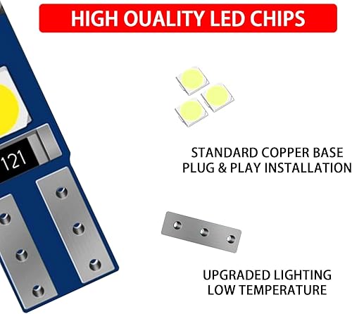 Miniatura 5 de 20 bombillas LED T5 2721 37 74, PC74 PC37 de cuña superbrillante con enchufe de bloqueo giratorio, luces de repuesto para panel de instrumentos de
