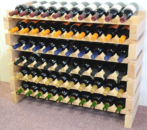 Miniatura 8 de Estante de vino de madera -40 botellas modulares de madera dura para vino (10 botellas x 4 estantes)