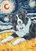 Toland Home Garden Van Growl Border Collie 12.5 x 18 Inch Decorative Puppy Dog Portrait Starry Night Garden Flag