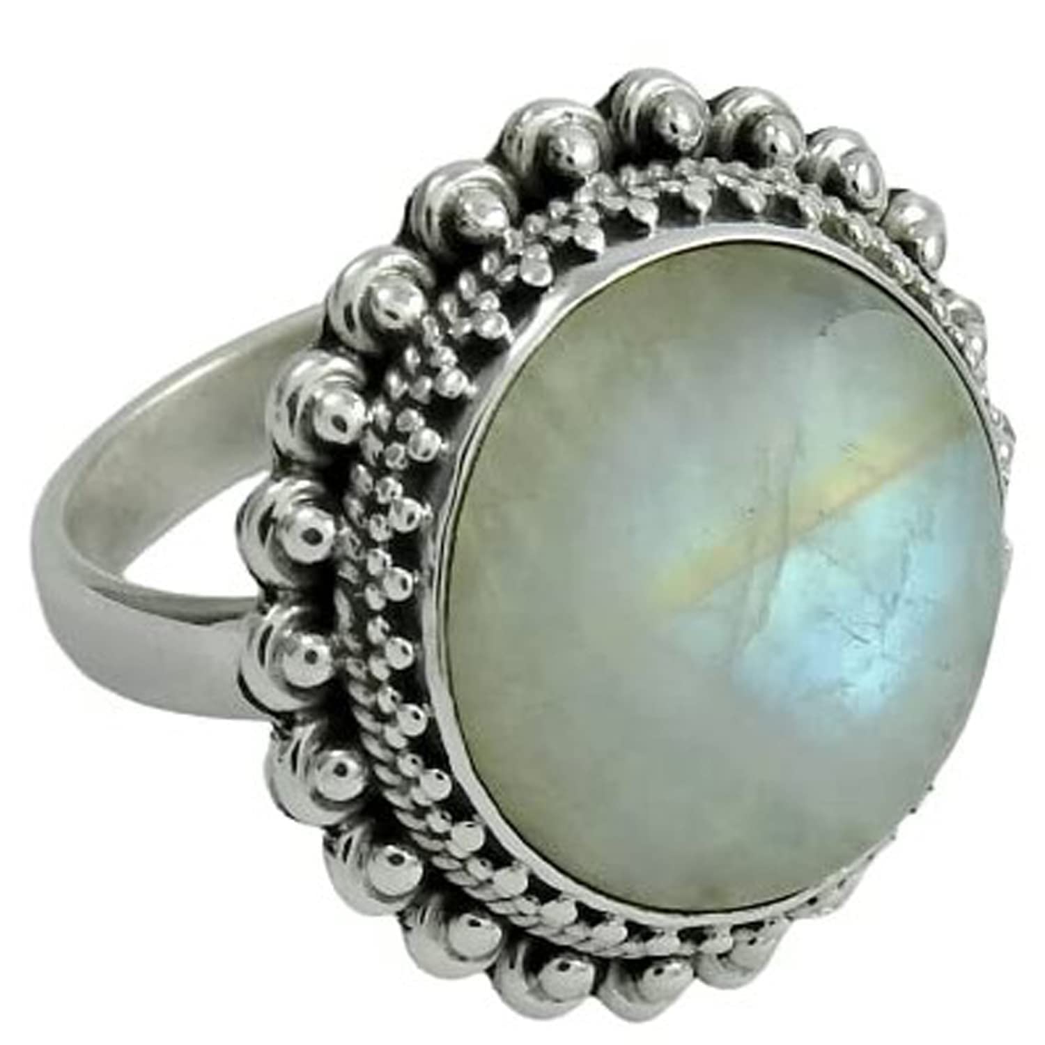 Anello in pietra di luna naturale, anello in argento sterling puro 925k, anello esclusivo per ragazze, anello solitario, anello regali dell'amicizia vintage di nozze per le donne